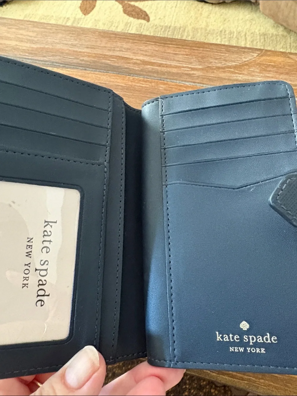 kate spade Navy & White Apple Print Wallet